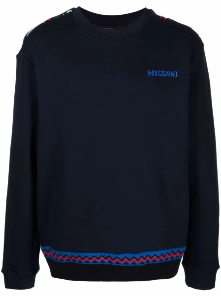 Bluza de trening MISSONI BEACHWEAR Zig-zag albastra