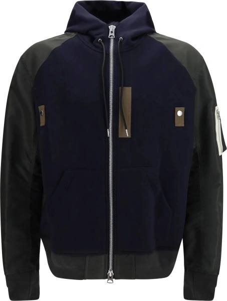 Bluza de trening Sacai multicolor din bumbac si twill
