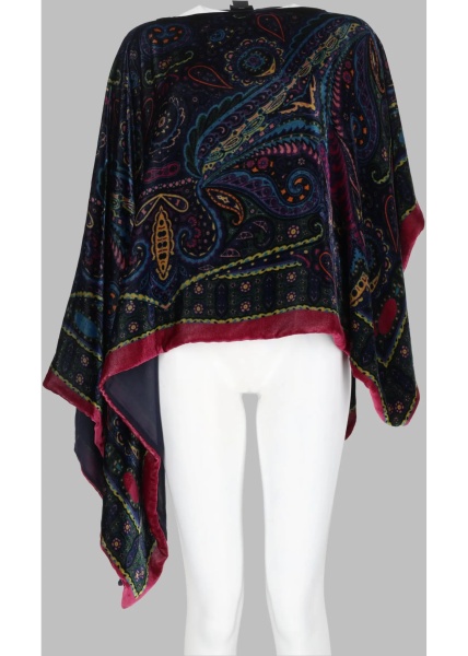 Bluza Poncho Asimmetrico Con Stampa Paisley