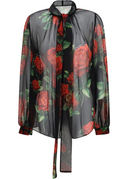 Bluza Rose print chiffon Blouse