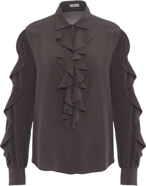 Bluza Silk blouse with ruffle details