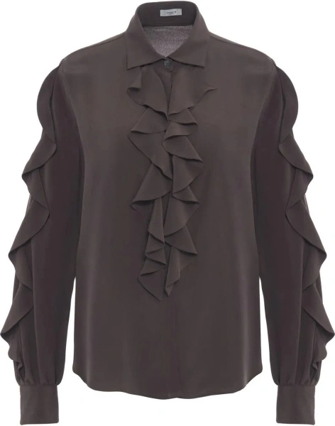 Bluza Silk blouse with ruffle details