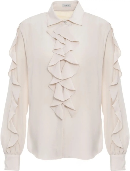 Bluza Silk blouse with ruffle details