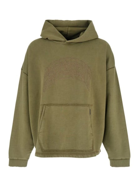 Bluza trening Green Hoodie with Front Lettering Logo and Faded Effect for Men