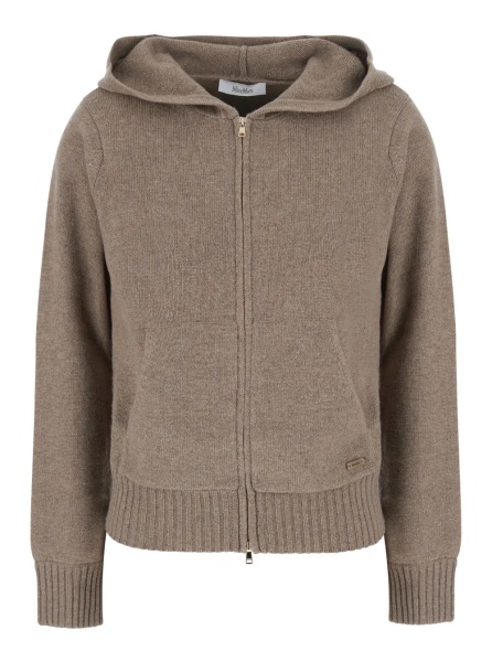 Bluza trening 'PRIMO' Beige hoodie with hood and long sleeves in cashmere for women