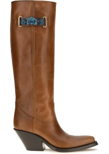 Bocanci casual Chloe multicolor din piele