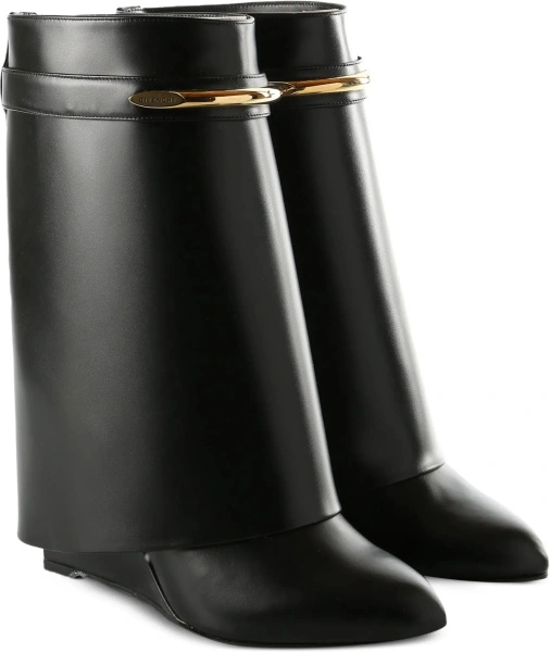 Bocanci Leather Shark Ankle Boots