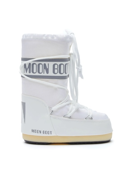 Bocanci Moon Boot albi din poliamida si pvc