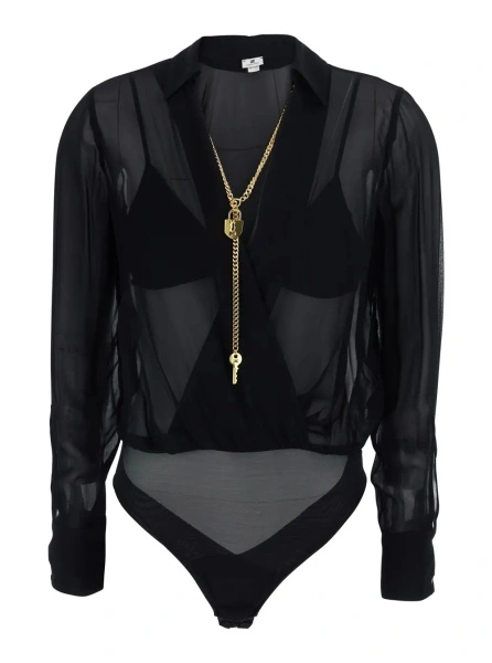 Body Elisabetta Franchi negru din vascoza