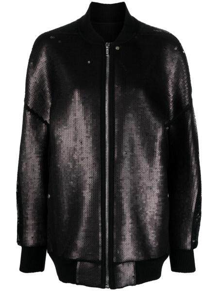 Bomber jacket Rick Owens neagra din lana si polyester