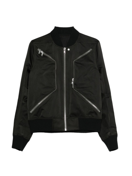 Bomber jacket Rick Owens neagra din poliester reciclat si lana