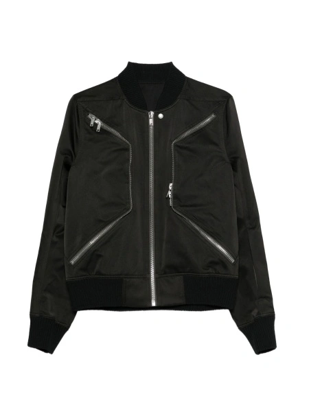 Bomber jacket Rick Owens neagra din poliester reciclat si lana