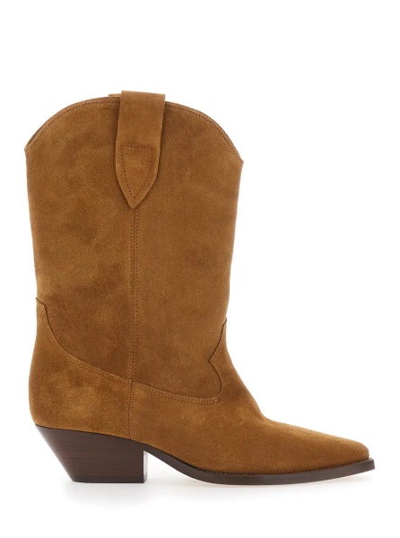Botine 'Duerto' Brown Cowboy Boots with Cuban Heel in Suede for Women