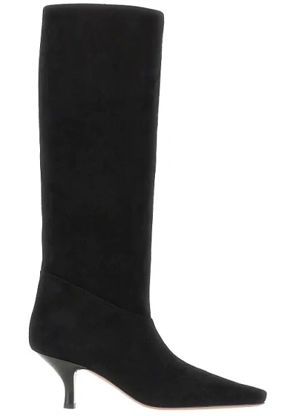 Botine Paris Texas negre din piele intoarsa
