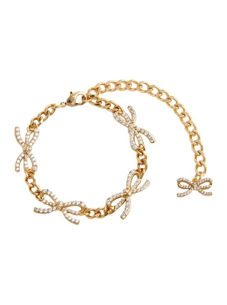 Bratari Metallic Bracelet with Bow nad Crystal Embellishments in Copper Woman