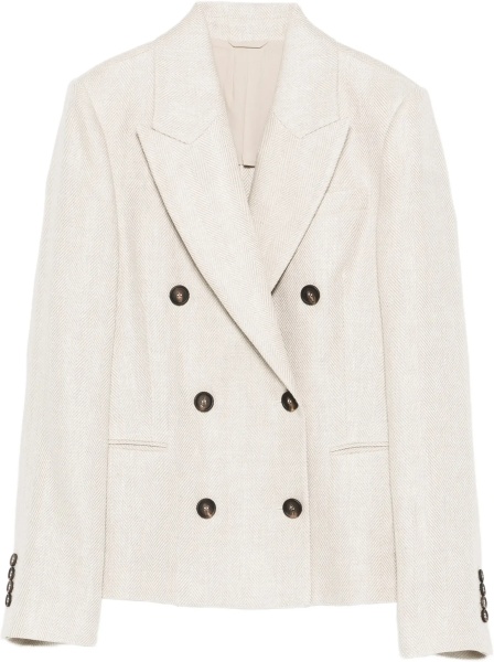 Button Herringbone Blazer