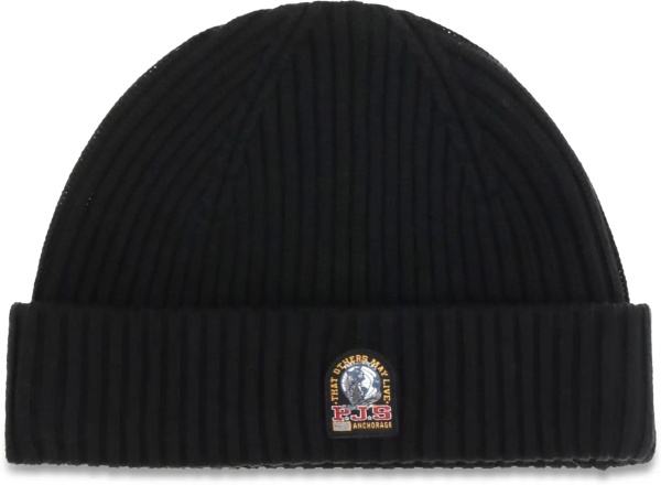 Caciula Beanie in ribbed knit with logo