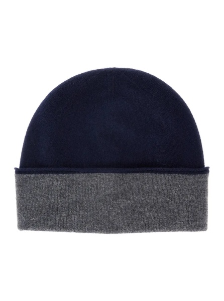 Caciula Double beanie with 100% wool and blue unisex