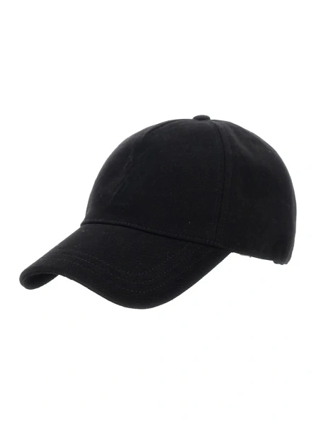 Caciula Saint Laurent neagra din bumbac