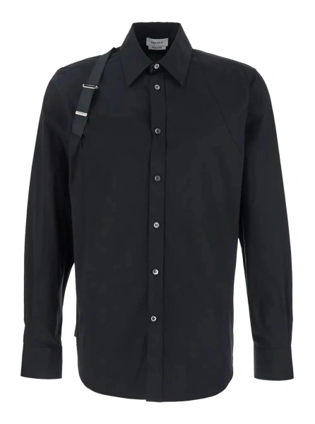 Camasa Alexander McQueen neagra din bumbac