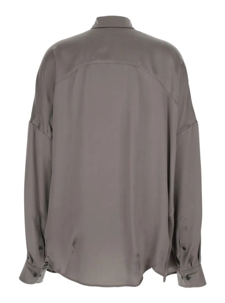 Camasa CASIA Gray Shirt with Classic Collar and Long Sleeves in Cotton for Women