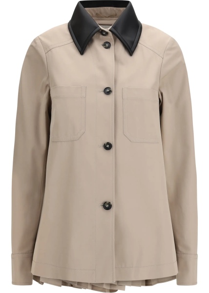 Camasa casual Cotton Gabardine Shirt with Pleated Back
