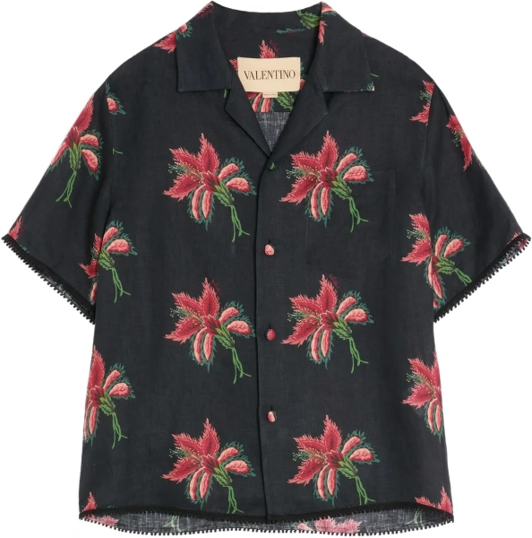 Camasa casual Papier Floral print linen bowling Shirt