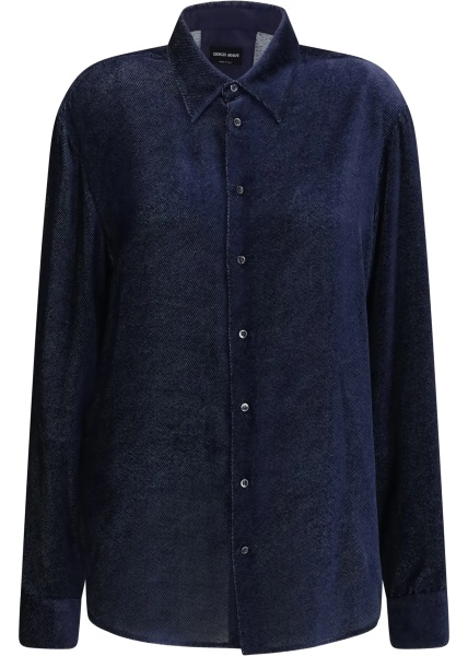 Camasa casual Silk blend devoré velvet twill Shirt