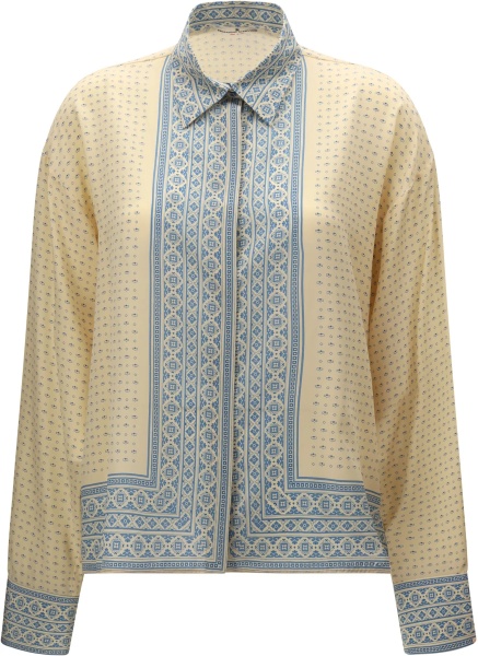 Camasa casual Silk Shirt with geometric print