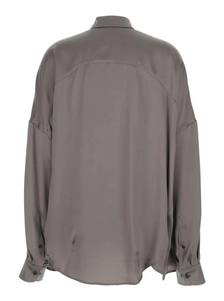 Camasa Dries Van Noten gri din bumbac