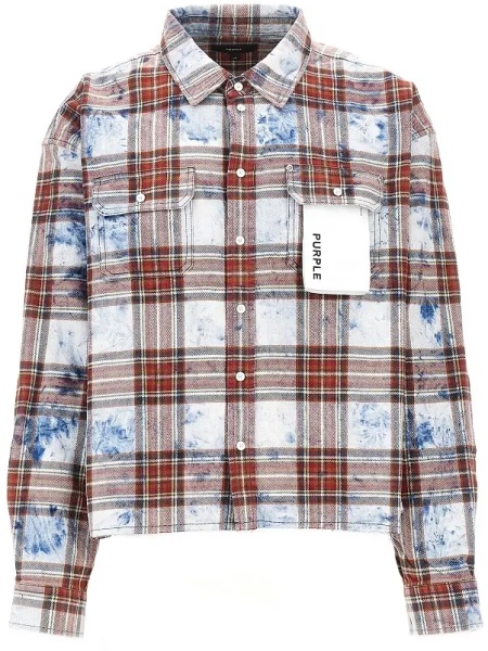 Camasa Embroidered check flannel shirt