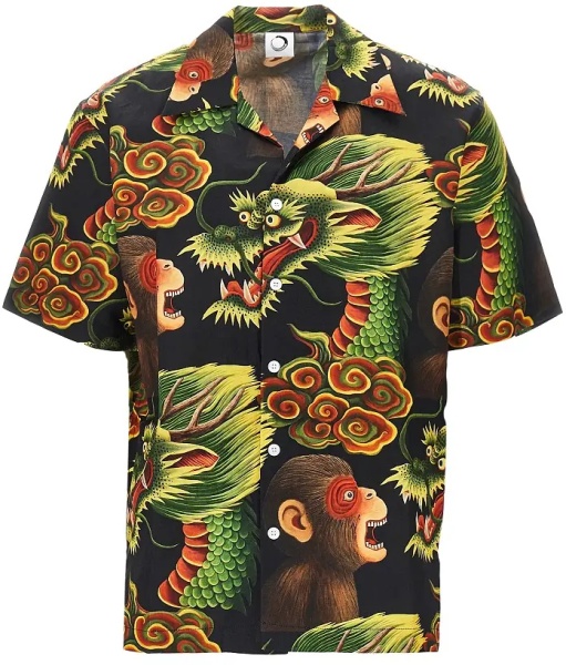 Camasa 'Monkey Dragon' silk shirt