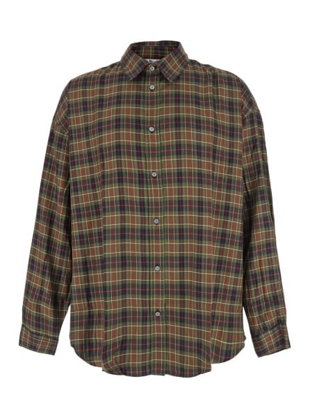 Camasa multicolour shirt with cclassic collar and all-over check motif in cotton for men