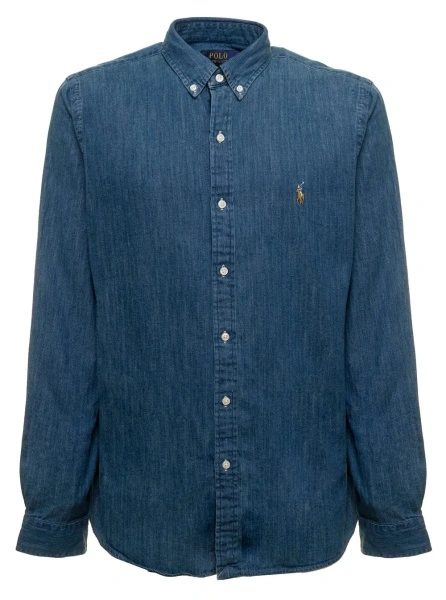 Camasa Ralph Lauren albastra din denim