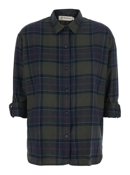 Camasa Shirt ELISHAW with classic collar and long sleeves in brown cotton for women