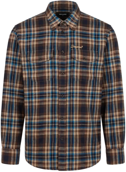 Camasi Flannel shirt with logo embroidery