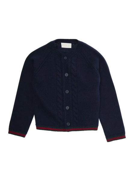 Cardigan Gucci albastru din lana
