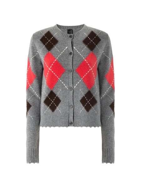 Cardigan Pinko gri din lana si casmir
