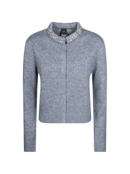 Cardigan Pinko gri din lana si casmir