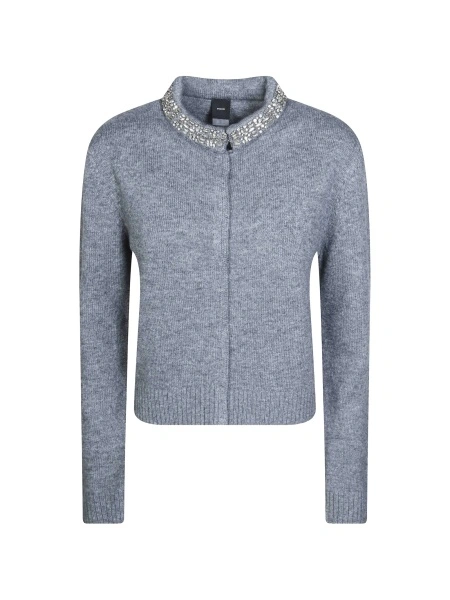 Cardigan Pinko gri din lana si casmir