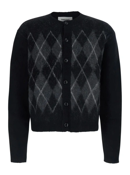 Cardigan Tonywack negru din acril si nylon