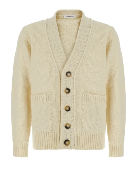 Cardigan Women's beige fabric cardigan with unspecified fit