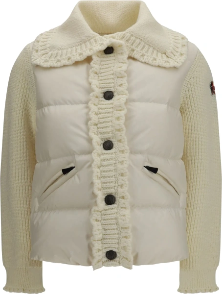 Cardigane Padded Wool-Blend Cardigan with Check Quilting