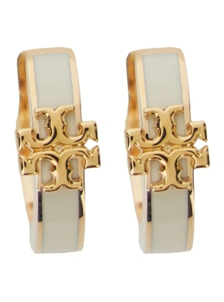 Cercei Earrings 'Kira' with Double T Motif in Brass and White Metal for Women