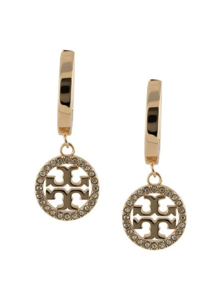 Cercei Gold Color 'Icon' Hoop Earrings with Crystals for Women