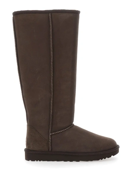 Cizme CLASSIC ULTRA TALL with fur lining, rubber sole, brown, woman