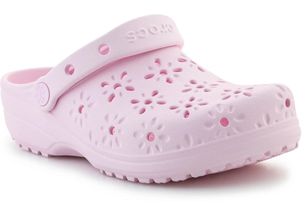 Classic Floral Cut Out Clog Pink Milk