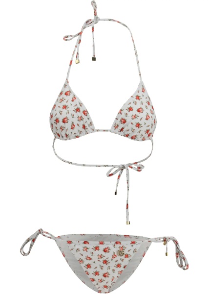 Costume Triangle Bikini with Roselline print