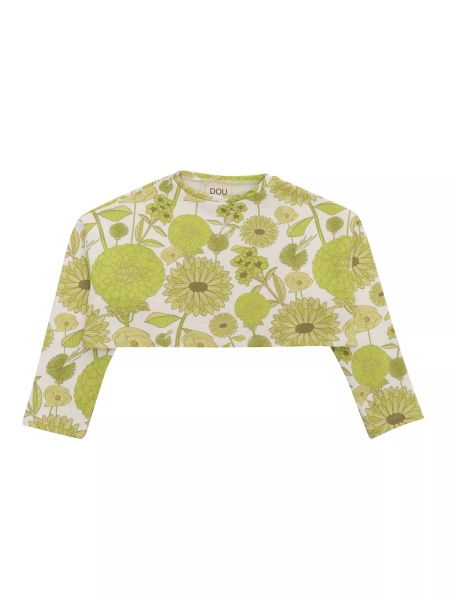 Cropped sweater with flowers