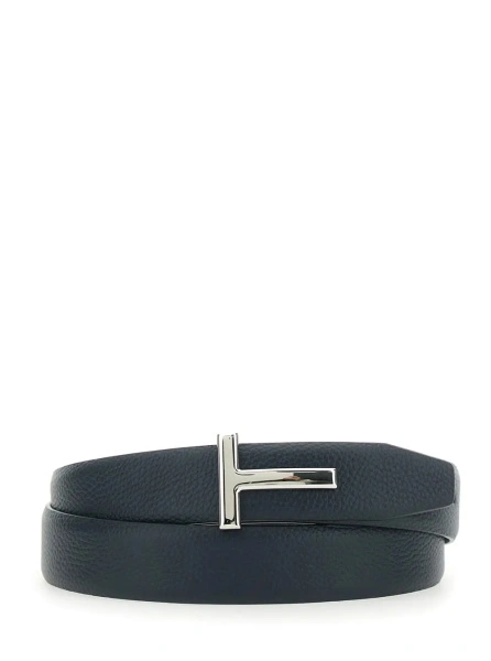 Curea Tom Ford albastra din piele